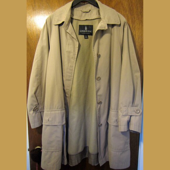 London Fog Overcoat Trench Coat - Tan Limited Edition Sz 8 Regular Button Down - Picture 1 of 13
